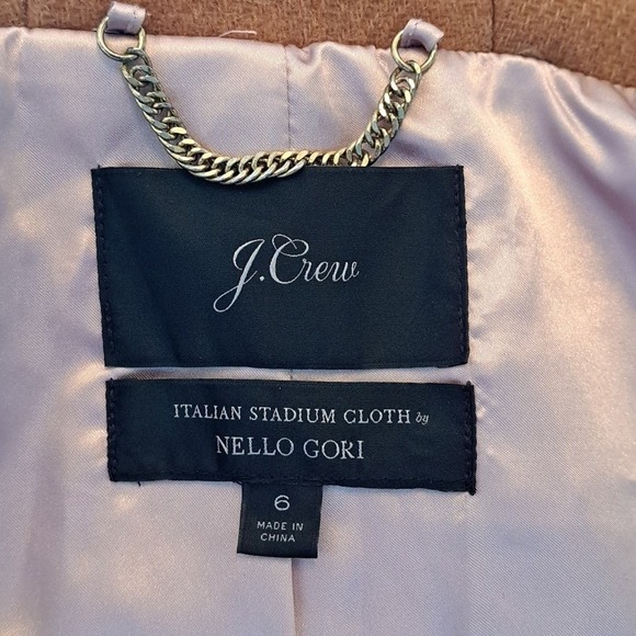 J.Crew Womens Chateau Italian Stadium Cloth Acorn Brown Wool Blend Hooded Coat 6 - Picture 8 of 9